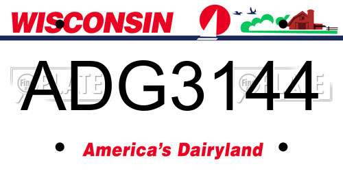 ADG3144 Wisconsin License Plate