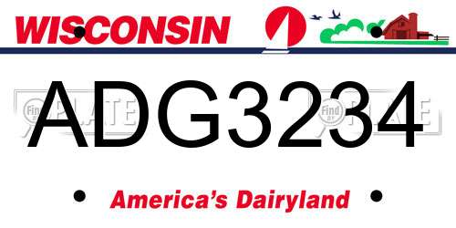ADG3234 Wisconsin License Plate
