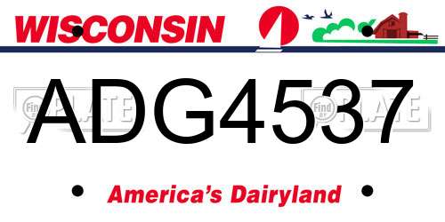 ADG4537 Wisconsin License Plate
