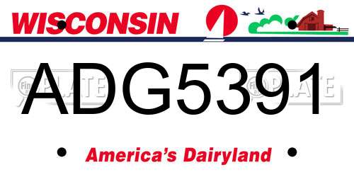 ADG5391 Wisconsin License Plate