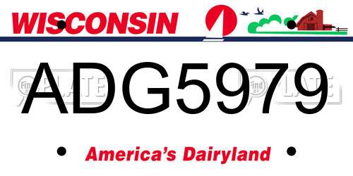 ADG5979 Wisconsin License Plate