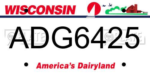 ADG6425 Wisconsin License Plate
