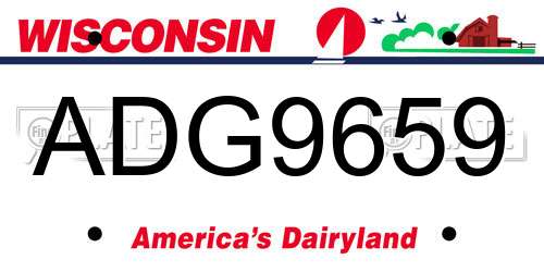 ADG9659 Wisconsin License Plate