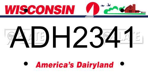 ADH2341 Wisconsin License Plate