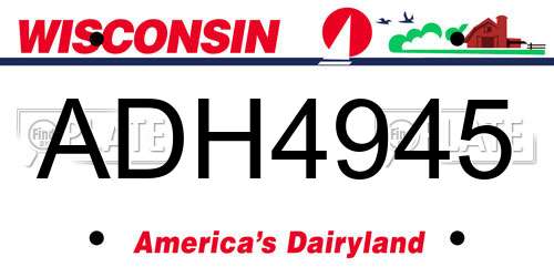 ADH4945 Wisconsin License Plate