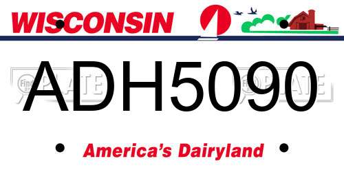 ADH5090 Wisconsin License Plate