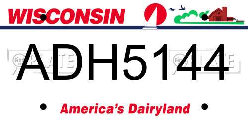 ADH5144 Wisconsin License Plate