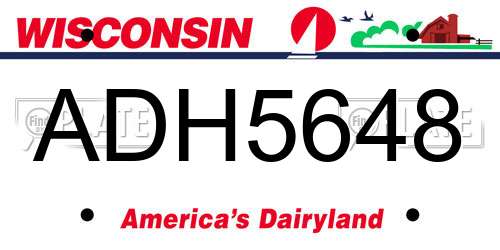ADH5648 Wisconsin License Plate