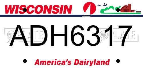 ADH6317 Wisconsin License Plate