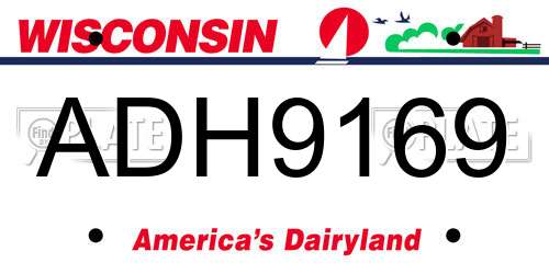 ADH9169 Wisconsin License Plate