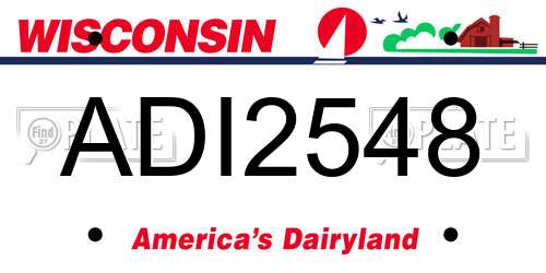 ADI2548 Wisconsin License Plate