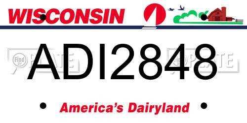 ADI2848 Wisconsin License Plate