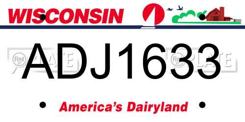 ADJ1633 Wisconsin License Plate
