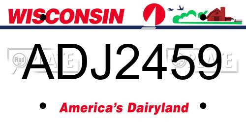 ADJ2459 Wisconsin License Plate