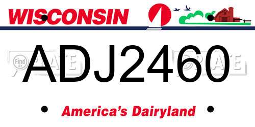 ADJ2460 Wisconsin License Plate