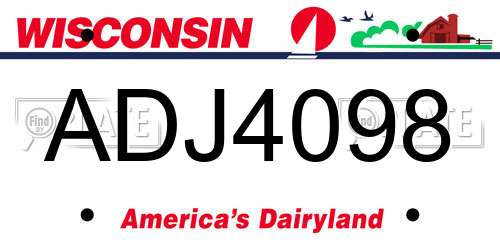 ADJ4098 Wisconsin License Plate