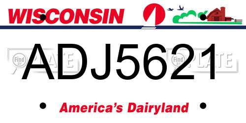 ADJ5621 Wisconsin License Plate