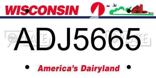 ADJ5665 Wisconsin License Plate