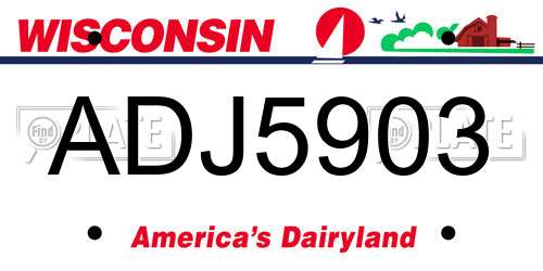 ADJ5903 Wisconsin License Plate