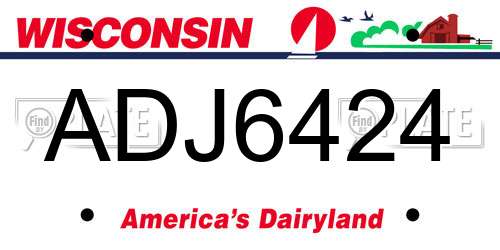 ADJ6424 Wisconsin License Plate