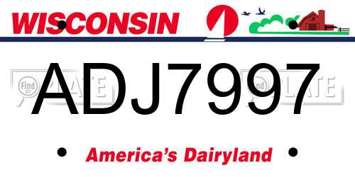 ADJ7997 Wisconsin License Plate