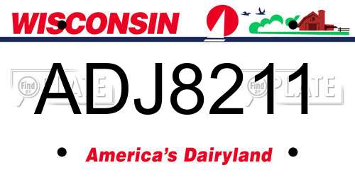 ADJ8211 Wisconsin License Plate