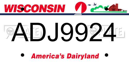 ADJ9924 Wisconsin License Plate