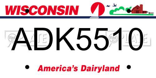 ADK5510 Wisconsin License Plate