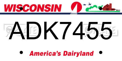 ADK7455 Wisconsin License Plate