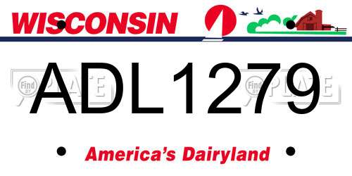 ADL1279 Wisconsin License Plate