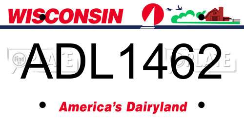 ADL1462 Wisconsin License Plate