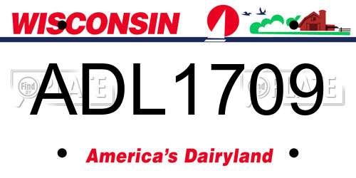 ADL1709 Wisconsin License Plate