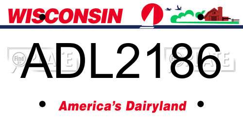 ADL2186 Wisconsin License Plate