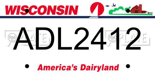 ADL2412 Wisconsin License Plate