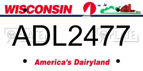 ADL2477 Wisconsin License Plate