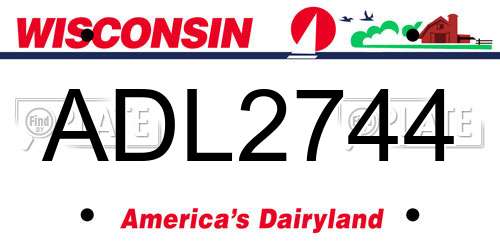 ADL2744 Wisconsin License Plate