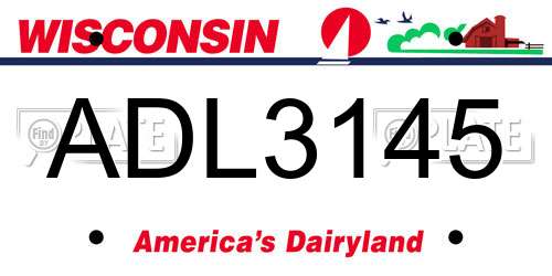 ADL3145 Wisconsin License Plate