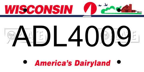 ADL4009 Wisconsin License Plate