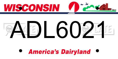 ADL6021 Wisconsin License Plate