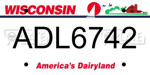 ADL6742 Wisconsin License Plate