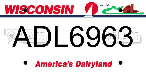 ADL6963 Wisconsin License Plate