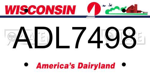 ADL7498 Wisconsin License Plate