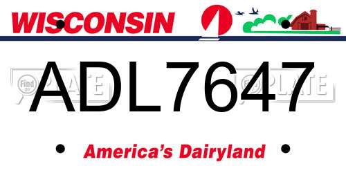 ADL7647 Wisconsin License Plate
