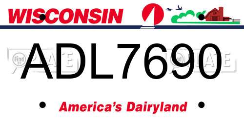 ADL7690 Wisconsin License Plate