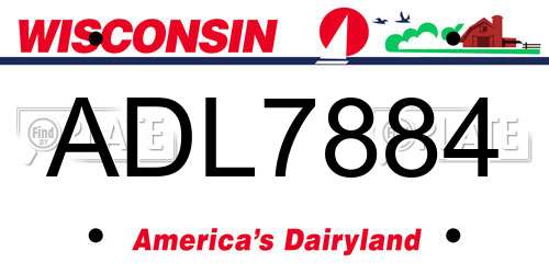 ADL7884 Wisconsin License Plate