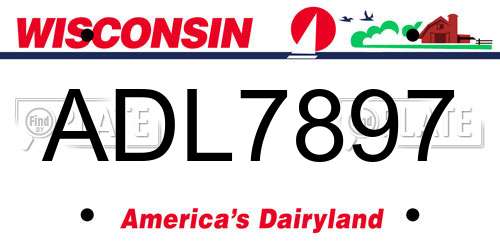 ADL7897 Wisconsin License Plate