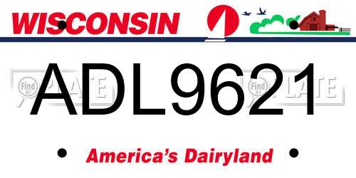 ADL9621 Wisconsin License Plate