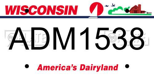 ADM1538 Wisconsin License Plate