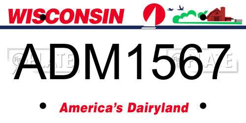 ADM1567 Wisconsin License Plate