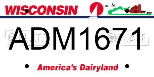 ADM1671 Wisconsin License Plate